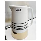 OH, JOY PITCHER W/ GOLD BAND 9.75" H