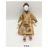 18TH CENTURY JAPANESE GEISHA DOLL - 10" H -