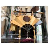 CHINESE BATON AND PLASTIC FAN W/ TASSEL 13" W/