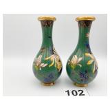 4" H ENAMELED VASES