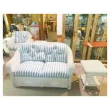 WOVEN PLASTIC RESEMBLES WICKER SOFA 58" L W/ SIDE