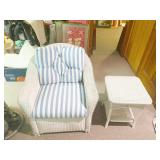 WOVEN PLASTIC RESEMBLES WICKER 33" W ARMCHAIR AND