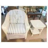 WOVEN PLASTIC RESEMBLES WICKER 33" W ARMCHAIR AND
