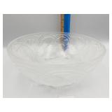 LALIQUE "PINSONS" BOWL CLEAR AND FROSTED GLASS BY