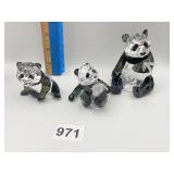 SWAROVSKI 3.5" H PANDA AND 2 SMALL PANDA