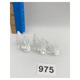 3 SWAROVSKI CRYSTAL 1.5" H SWANS