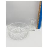 WATERFORD 4 INCH BUD VASE AND 6 INCH ROUND