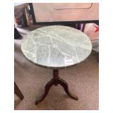 ROUND GREEN MARBLE TOP FERN STAND