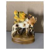 VINTAGE DOG HUNTING RABBIT FIGURINE