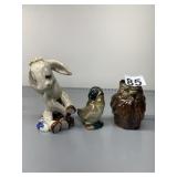 OWL GOEBEL, DUCK STANGL, DONKEY DELEE ART
