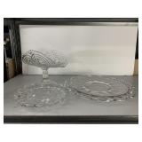 FOSTORIA FOOTED PLATE, OPEN WEAVE PLATE, BANANA