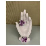 PORCELAIN HAND WITH FLOWERS, 6"