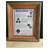 FRAMED HISTORICAL COIN COLLECTION 13 X 11