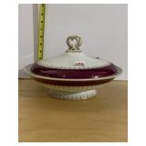 PORCELAIN CENTERPIECE BOWL WITH GOLD ACCENT AND