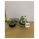 2 FROG TRINKET BOXES