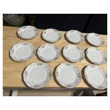 11 VA PORTUGAL PLATES NEVER USED 8" W/ GOLD RIM