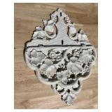 VINTAGE 2 PC WALL SHELF CAST IRON 14" X 10"