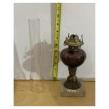 PURPLE AMETHYST SWIRL CENTER OIL LAMP WITH MARBLE