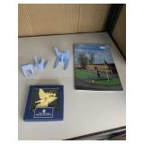 WEDGWOOD ORNAMENT, PLATE STANDS, SOUVENIR GUIDE