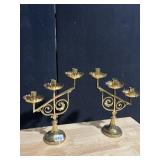 PAIR OF BRASS CANDLEBRA