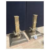 MOTTAHEDEH BRASS SQ. BASE CANDLESTICKS