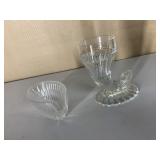 SILVER WARE HOLDER, CORNUCOPIA VASE