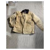 OSHKOSH WORK JACKET, PAINT ON SLEEVE, 19" ACROSS