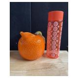 ORANGE PITCHER, STORAGE CONTAINER