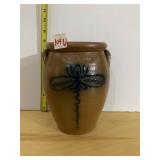 CROCKER AND SPRINGER DRAGON FLY DESIGN CROCK 7.5"