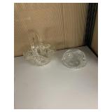 2 BRIDES BASKETS LARGEST 8" H