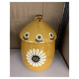 PIXIE ELF COOKIE JAR WITH APPLIED SUNFLOW