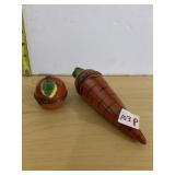 CARROT 7" TRINKET BOX AND LEAF DESIGN BOX