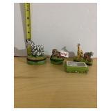 CAT, ZOO, ZEBRA TRINKET BOXES