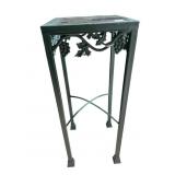 IRON BASE GRAPE PATTERN GLASS INSERT TOP W/ CROSS