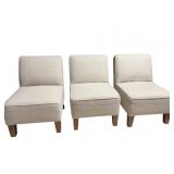 MCM STYLE 3 SECTION TAN CHAIRS CAN JOIN TOGETHER