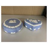 WEDGWOOD TRINKET BOX 5" ACROSS, TIMES 2