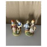 GIRL & BOY COURTING FIGURINES MARKED W ON BASE
