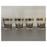4 GAY FAD SIGNED COCKTAIL GLASSES