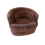 MID-CENTURY MODERN TUFTED SWIVEL BARREL CHAIR