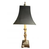 CANDLESTICK DESK LAMP W/ BLACK SHADE