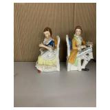 VINTAGE PORCELAIN MAN & WOMAN DAMAGE TO LACE ON