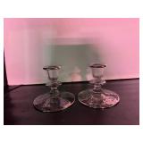 SILVER OVERLAY CANDLE STICK HOLDERS