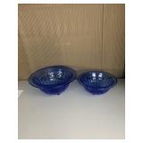BLUE GLASS MIXING BOWLS