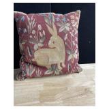 NEEDLE POINT PILLOW RABBIT GOBLETS MADE IN FRANCE