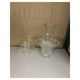 2 BRIDES BASKETS LARGEST 10.5" H