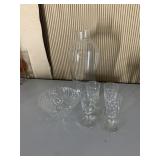 FOOTED BERRY BOWL, CORDIALS, HURRICANE GLOBE