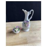 LEFTON VASE, ADDERLY SEASHELL, BOTH DAMAGE TO