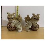 JAPANESE KUTANI PORCELAIN FOO DOGS ENAMELED