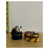 VICTOR DOG AND OVAL ARTIST TRINKET BOX