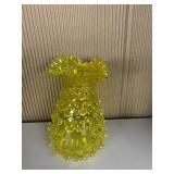 HOBNAIL VASE CANARY YELLOW 6" H